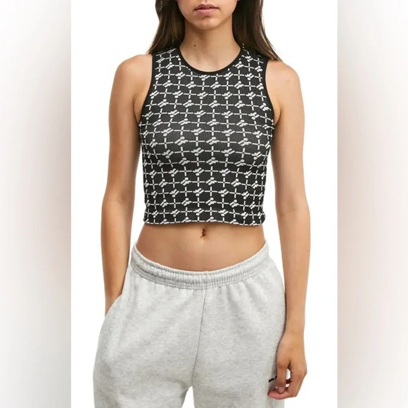 Urban Outfitters Iets Frans Monogram Seamless Tank in Black Size S - Picture 1 of 10